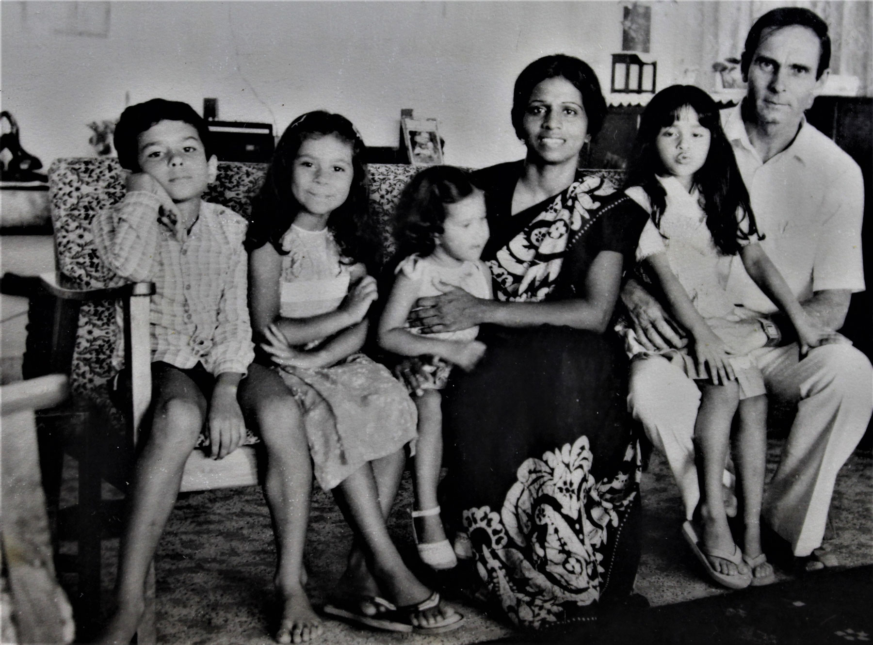 Indo-German mixed race family photo